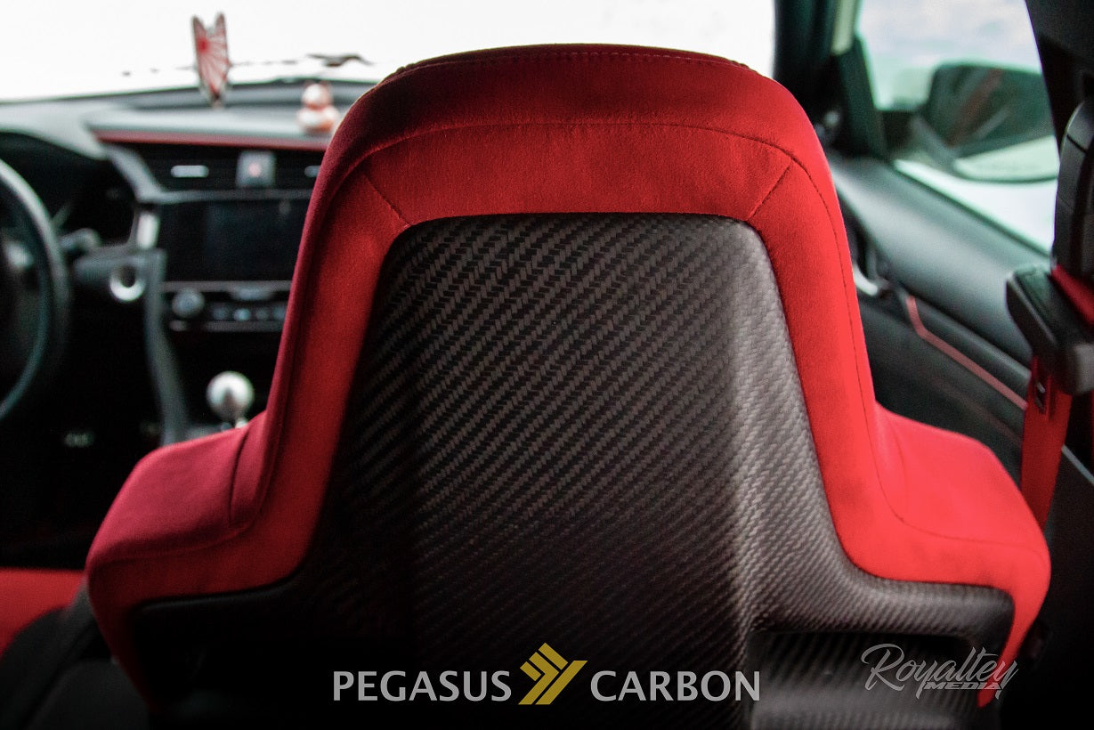 Civic TypeR FK8 Carbon Seat Back Cover - Pegasus Carbon